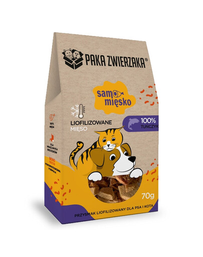 PAKA ZWIERZAKA Tuňák, lyofilizované maso pro psy a kočky, pouze maso 70 g