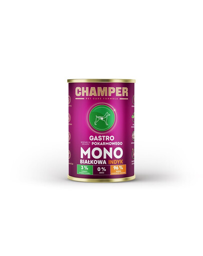 CHAMPER Gastro Krůtí monoproteinové krmivo pro psy 400 g