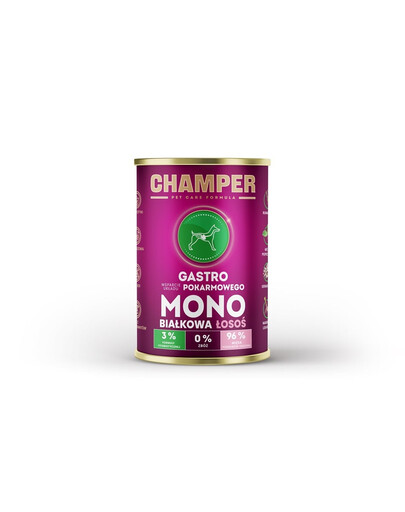 CHAMPER Gastro Monoproteinové krmivo pro psy s lososem 400 g