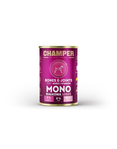 CHAMPER Bones Joints Monoproteinové krmivo pro psy s lososem 400 g