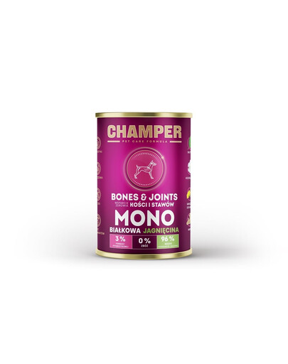 CHAMPER Bones Joints Jehněčí monoproteinové krmivo pro psy 400 g