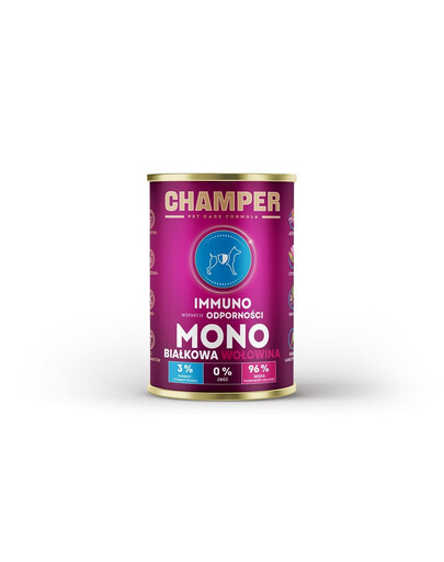 CHAMPER Immuno Hovězí monoproteinové krmivo pro psy 400 g