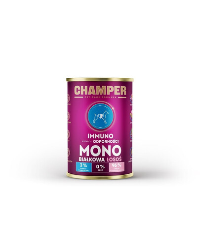 CHAMPER Immuno Monoproteinové krmivo pro psy s lososem 400 g
