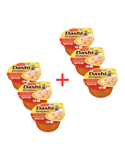 INABA Cat Dashi Delights Kuře, tuňák a losos 6x70 g