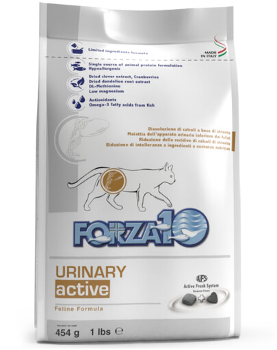 FORZA 10 Urinary Active Cat Nutraceutical Diet pro problémy s močovými cestami u koček 454 g