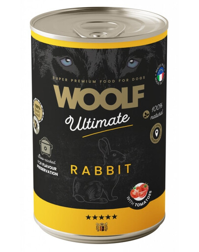 WOOLF Ultimate Adult Dog Rabbit and Tomatoes 400g Mokré krmivo s králíkem a rajčaty pro psy