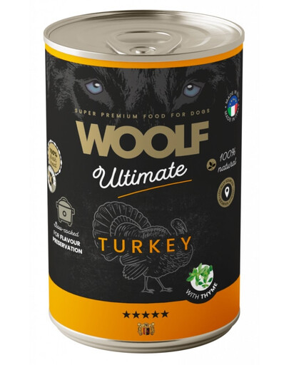 WOOLF Ultimate Adult Dog Turkey and Thyme 400g mokré krmivo pro psy s krůtou a tymiánem