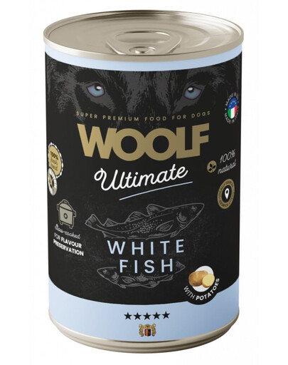 WOOLF Ultimate Adult Dog White Fish and Potatoes 400g mokré krmivo pro psy s rybou a bramborami