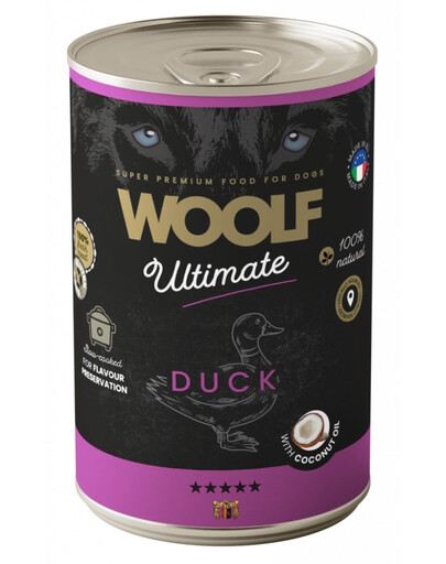 WOOLF Ultimate Adult Dog Duck and Coconut oil 400g mokré krmivo s kachním a kokosovým olejem pro psy