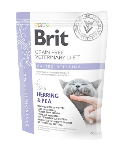BRIT Veterinary Diets Cat GF Gastrointestinal Low Fat 400 g bezobilné krmivo pro kočky s poruchami trávení