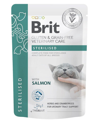 BRIT Veterinary Diet Grain Free Sterilised Cat Fillets in Gravy 12x85g pro kastrované dospělé kočky
