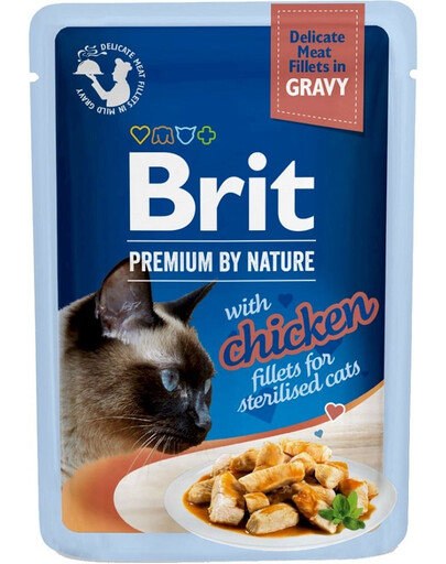 BRIT Premium By Nature Fillets in Gravy for Sterilized cats s kuřecím masem 24x85g