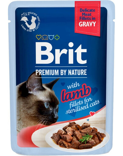 BRIT Premium By Nature Fillets in Gravy for Sterilized kočky s jehněčím 24x85g