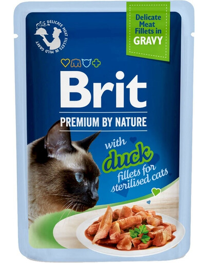 BRIT Premium By Nature Fillets in Gravy for Sterilized cats s kachnou 24x85g