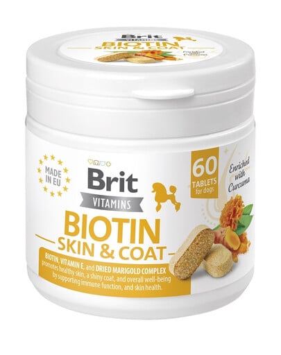 BRIT Vitamins Biotin Skin Coat Care 120g (60tabl.) Biotinový přípravek podporující zdraví kůže a srsti psů