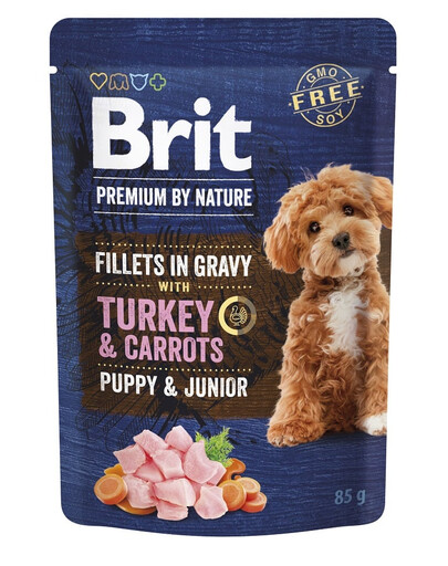 BRIT Premium By Nature Puppy Junior Fillets in Gravy s krůtou a mrkví 24x85g