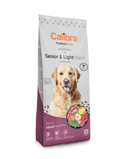 CALIBRA Dog Premium Senior Light All Breeds Beef 12kg Monoproteinové krmivo s hovězím masem pro starší nebo obézní psy