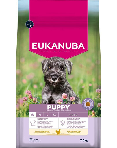 EUKANUBA Puppy Small Breeds Chicken 7,5 kg suché krmivo pro štěňata malých plemen, bohaté na čerstvé kuřecí maso