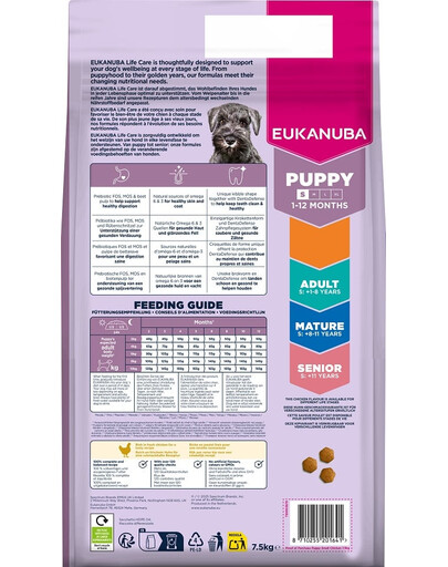 EUKANUBA Puppy Small Breeds Chicken 7,5 kg suché krmivo pro štěňata malých plemen, bohaté na čerstvé kuřecí maso