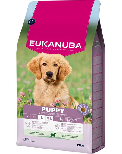 EUKANUBA Puppy Large Breeds Lamb Rice 12 kg suché krmivo pro štěňata velkých plemen, bohaté na jehněčí maso a rýži