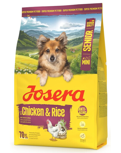 JOSERA Mini Senior Chicken and Rice 3kg bezlepkové krmivo pro starší psy malých plemen