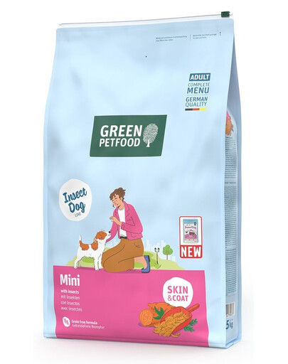 GREEN PETFOOD InsectDog Mini 7,5kg Bezobilné krmivo s hmyzím proteinem pro malé psy