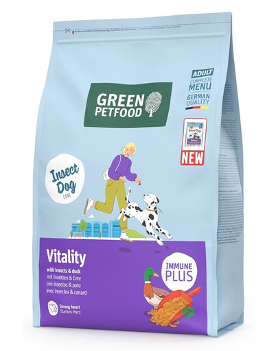 GREEN PETFOOD InsectDog with Duck Vitality 3kg s hmyzím proteinem a kachním masem pro dospělé psy