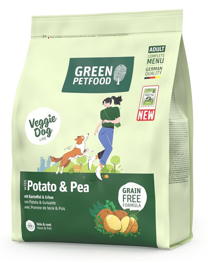 GREEN PETFOOD VeggieDog with Potato and Pea 900g vegetariánské krmivo s bramborami a hráškem pro psy