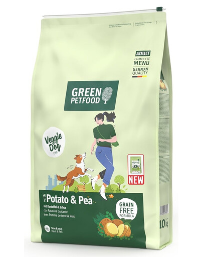 GREEN PETFOOD VeggieDog with Potato and Pea 10kg vegetariánské krmivo s bramborami a hráškem pro psy