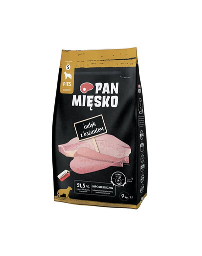 PAN MIĘSKO Krůta s bažantem krmivo pro psy křupavé S 9 kg
