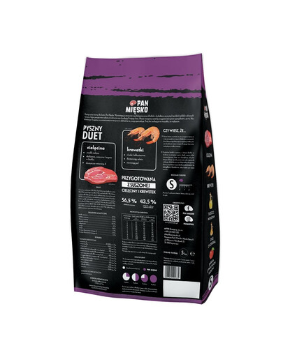 PAN MIĘSKO Telecí s krevetami pro kočky brambůrky S 5 kg