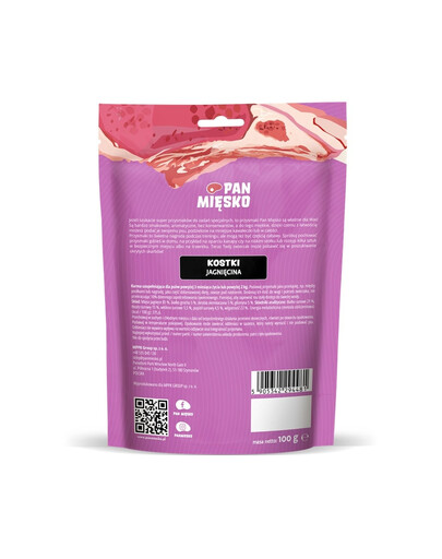 PAN MIĘSKO Jehněčí pamlsky v kostkách pro psy 100 g