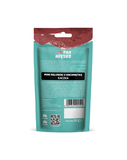 PAN MIĘSKO Mini kachní tyčinky s kozlíkem pamlsek pro kočky, 50 g