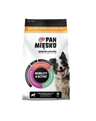 PAN MIĘSKO Krmivo pro psy se speciálními potřebami mobility a aktivity M 3 kg
