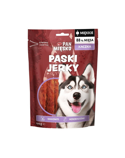 PAN MIĘSKO Pamlsek pro psy Jerky Strips s kachní příchutí 100 g