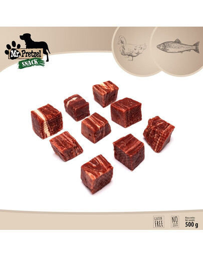 MR. PRETZEL Kostki z kaczki i ryby 500 g przysmak dla psa