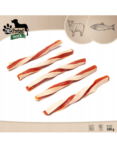 MR. PRETZEL Kanapki z jagnięciną i rybą 500 g przysmak dla psa