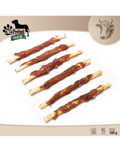 MR. PRETZEL Patyk owinięty mięsem wołowym 500 g przysmak dla psa