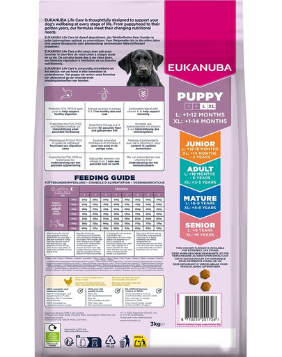 EUKANUBA Puppy Large Breeds Chicken 3 kg suché krmivo pro štěňata velkých plemen, bohaté na čerstvé kuřecí maso