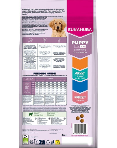 EUKANUBA Puppy Large Breeds Lamb Rice 3 kg suché krmivo pro štěňata velkých plemen, bohaté na jehněčí maso a rýži