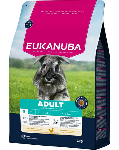 EUKANUBA Adult Small Breeds Chicken 3 kg suché krmivo pro psy malých plemen s vysokým obsahem čerstvého kuřecího masa