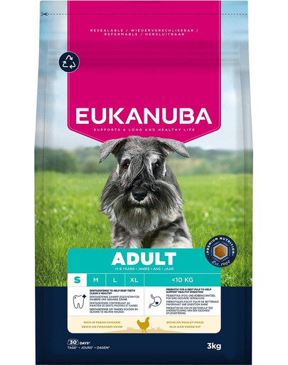 EUKANUBA Adult Small Breeds Chicken 3 kg suché krmivo pro psy malých plemen s vysokým obsahem čerstvého kuřecího masa