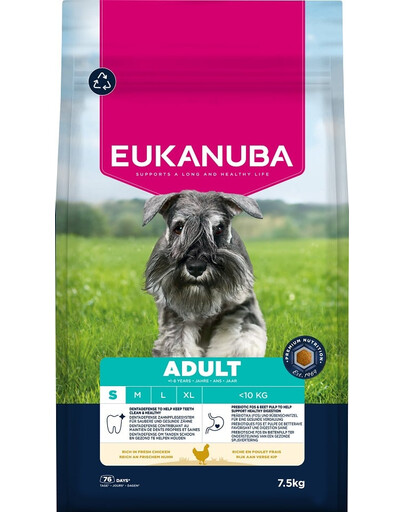 EUKANUBA Adult Small Breeds Chicken 7,5 kg suché krmivo pro psy malých plemen s vysokým obsahem čerstvého kuřecího masa
