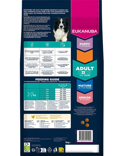 EUKANUBA Adult Medium Breeds Chicken 3 kg suché krmivo pro psy středních plemen s vysokým obsahem čerstvého kuřecího masa