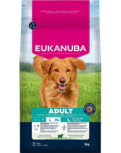 EUKANUBA Adult Large Breeds Lamb Rice 3 kg suché krmivo pro psy velkých plemen bohaté na jehněčí maso a rýži