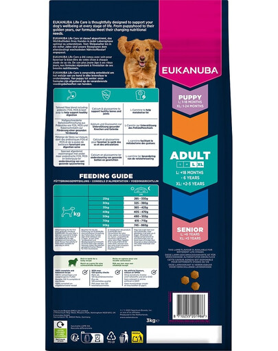 EUKANUBA Adult Large Breeds Lamb Rice 3 kg suché krmivo pro psy velkých plemen bohaté na jehněčí maso a rýži