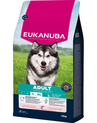EUKANUBA Adult Large Breeds Salmon Barlej 12 kg suché krmivo pro psy velkých plemen bohaté na lososa a ječmen