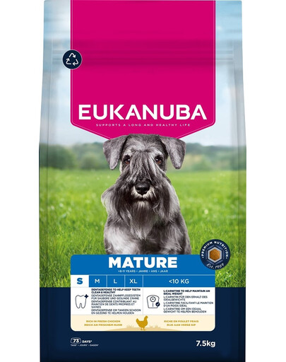 EUKANUBA Mature Small Breeds Chicken 7,5 kg suché krmivo pro starší psy malých plemen, bohaté na čerstvé kuřecí maso