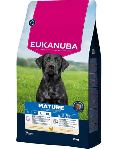 EUKANUBA Mature Large Breeds Chicken 15 kg suché krmivo pro starší psy velkých plemen, bohaté na čerstvé kuřecí maso