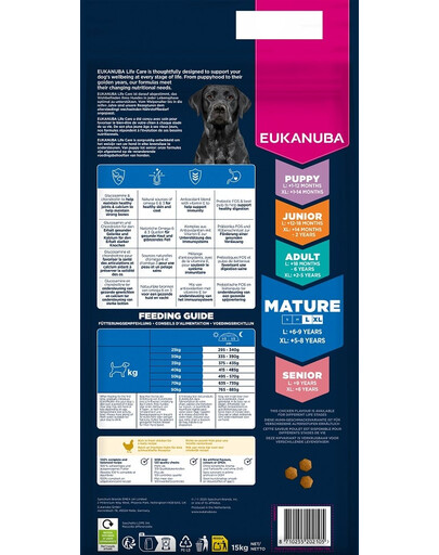 EUKANUBA Mature Large Breeds Chicken 15 kg suché krmivo pro starší psy velkých plemen, bohaté na čerstvé kuřecí maso